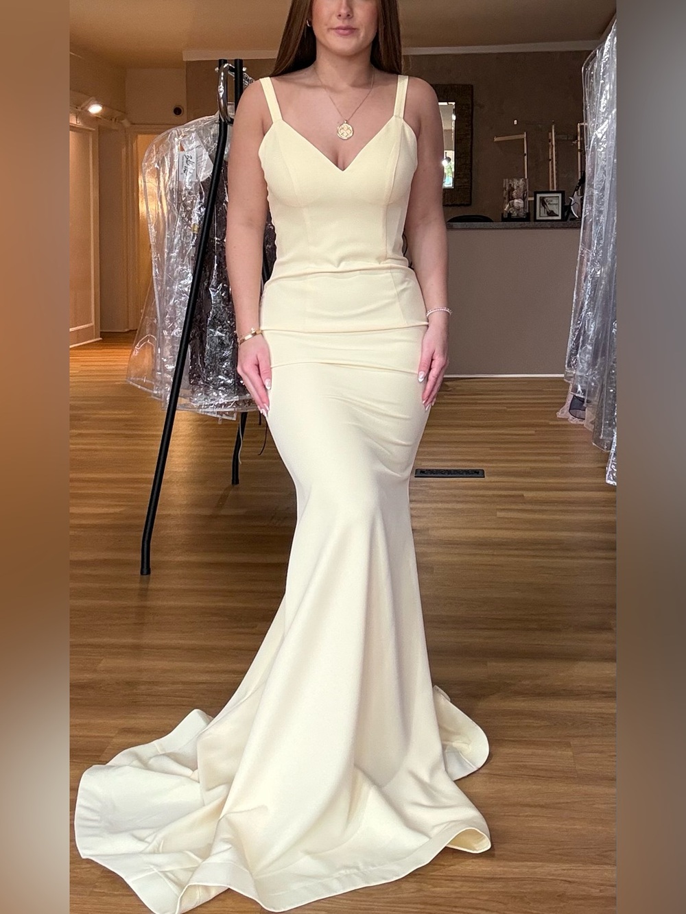 Jovani Elegant Light Yellow Mermaid Evening Dress